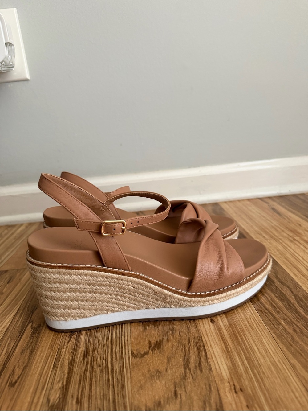 Paolo Tan Knotted Espadrille Wedge Sandals - Picture 4 of 9